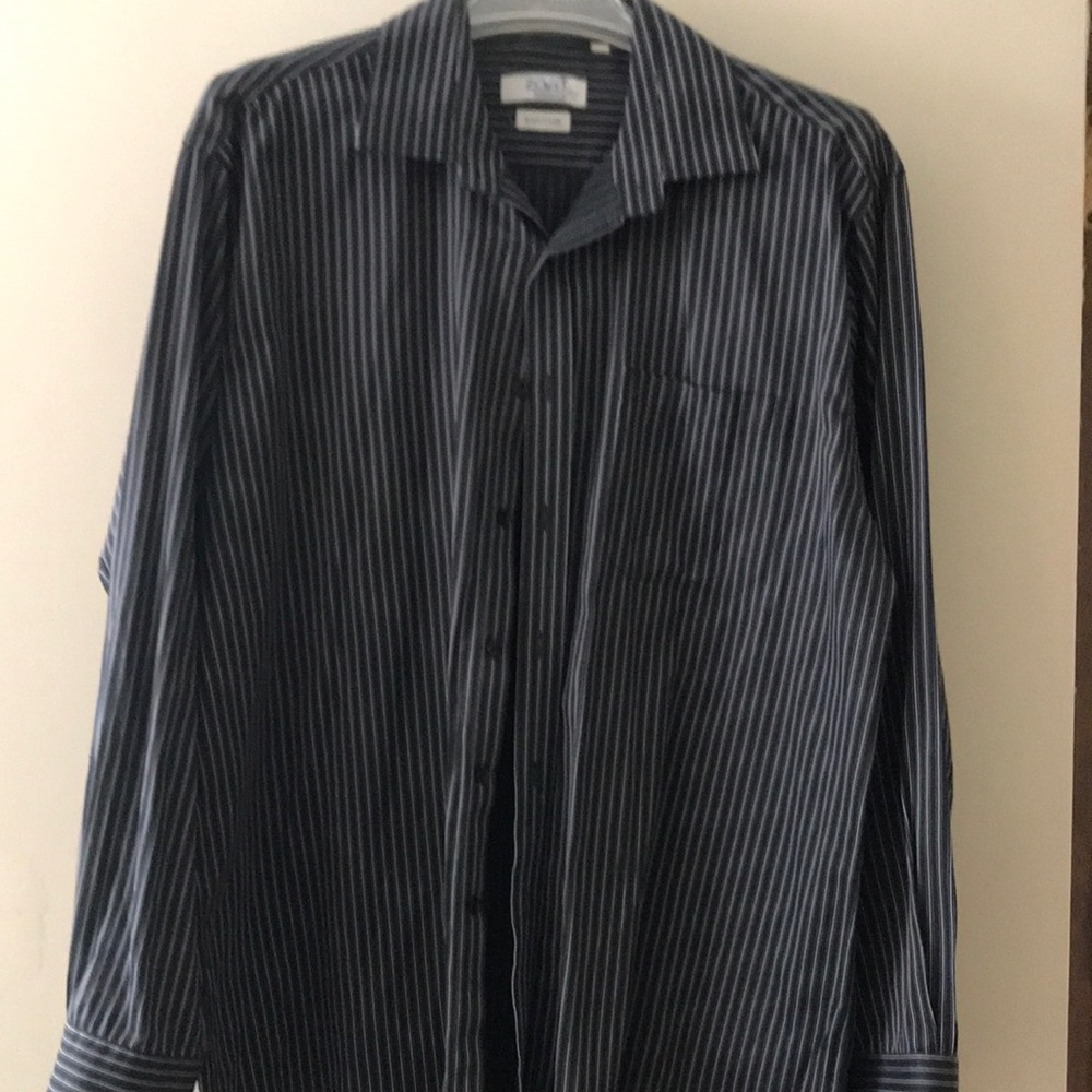 Mens stripe button down dress shirt